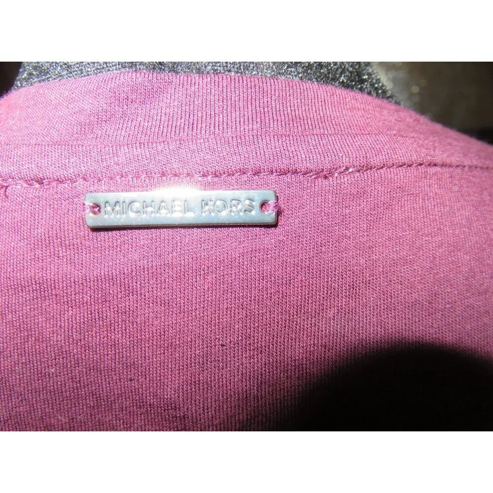 Michael Kors Fuchsia Embellished sleeve tunic top